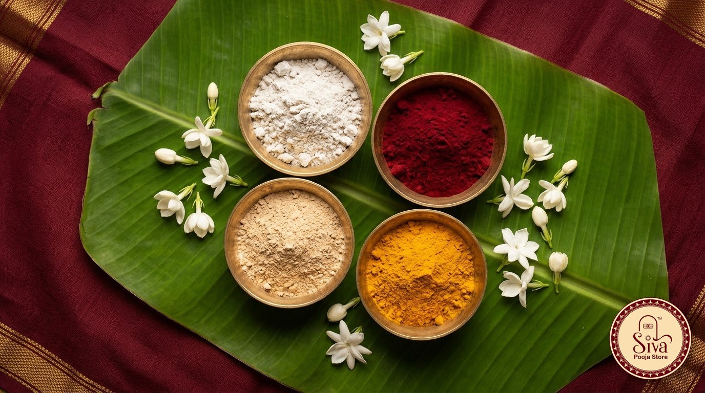 Vibhuti, Kumkum, Sandal & Turmeric: How to Use, Apply and Store the Four Pooja Powders